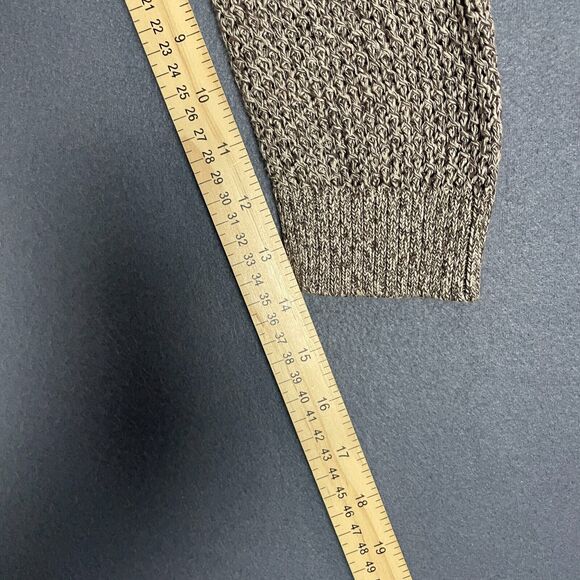 Pendleton Cardigan Womens M Gold Open Knit Full Zip Sweater Preppy Sheer Luxury - Picture 14 of 16